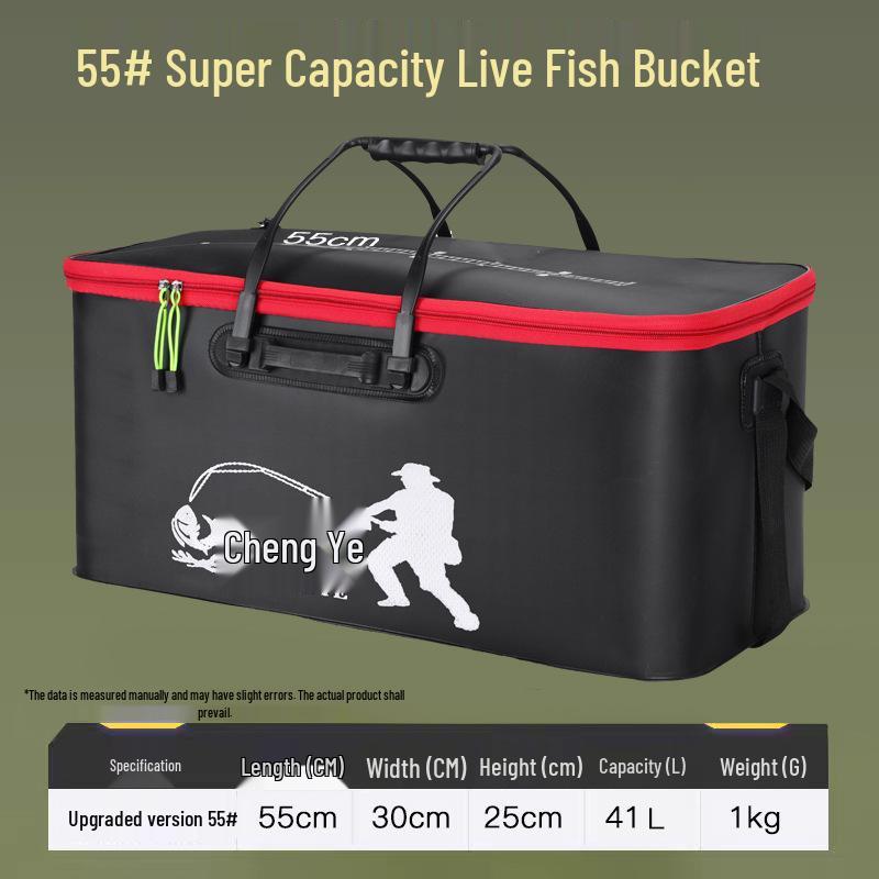 Multifunktionell EVA Förtjockad Vikbar Fiskebalja med Handtag & Axelrem