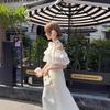 2026 Gentle and Sweet Long Dress Elegant and Clear Long Dress Japanese Two Wear Apricot Huge Good-looking Dating Summer
