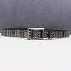 Original American Heavy Duty Leather Belt with Punk Eyelets and Rivets, Three-Pin Buckle, Unisex Cowhide Design