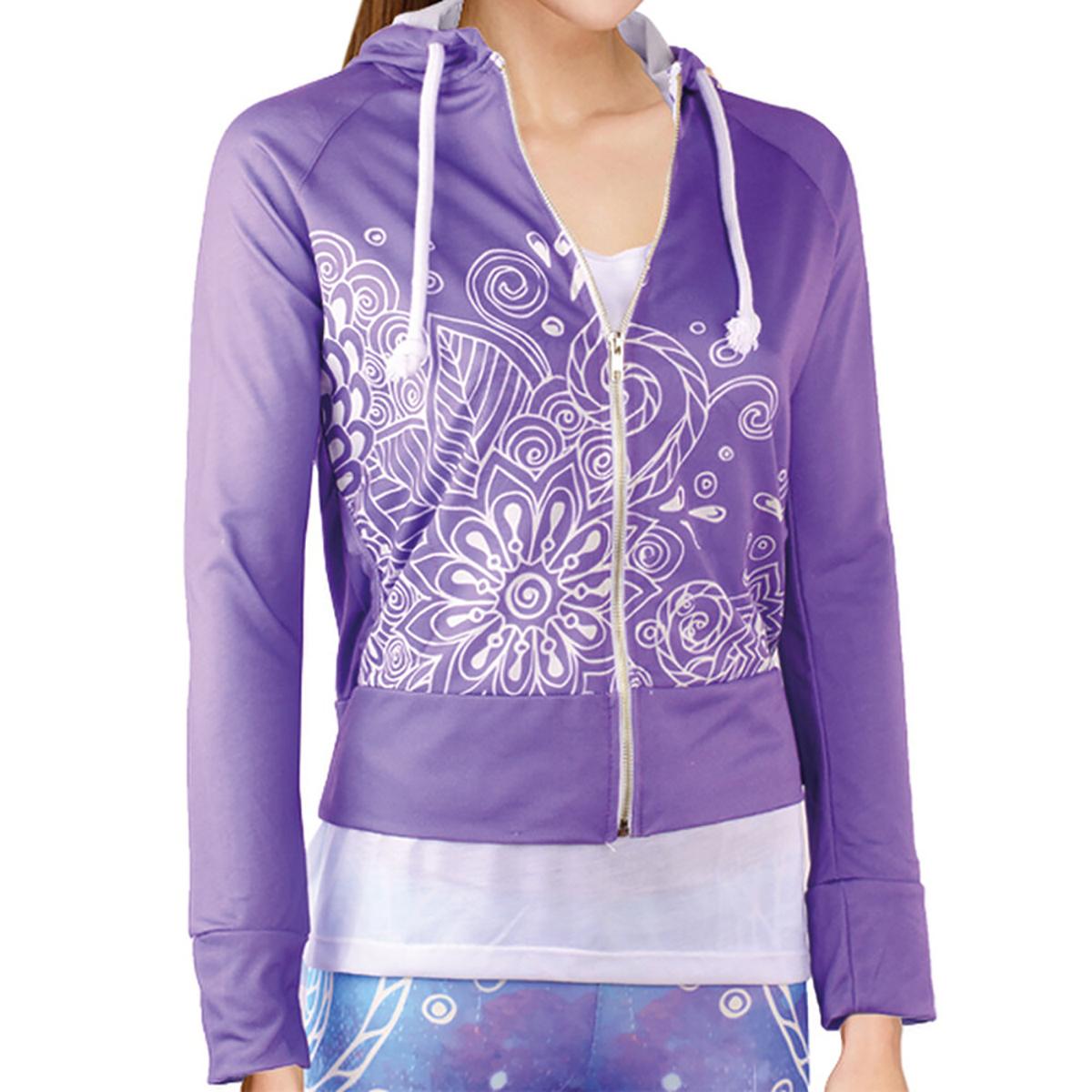 

BiggYoga Karma Hoodies, Zip-down, Purple Color, Yoga Collection, Long Sleeve, Women s Sweatshirts, Soft and thick fabric, Small Size M