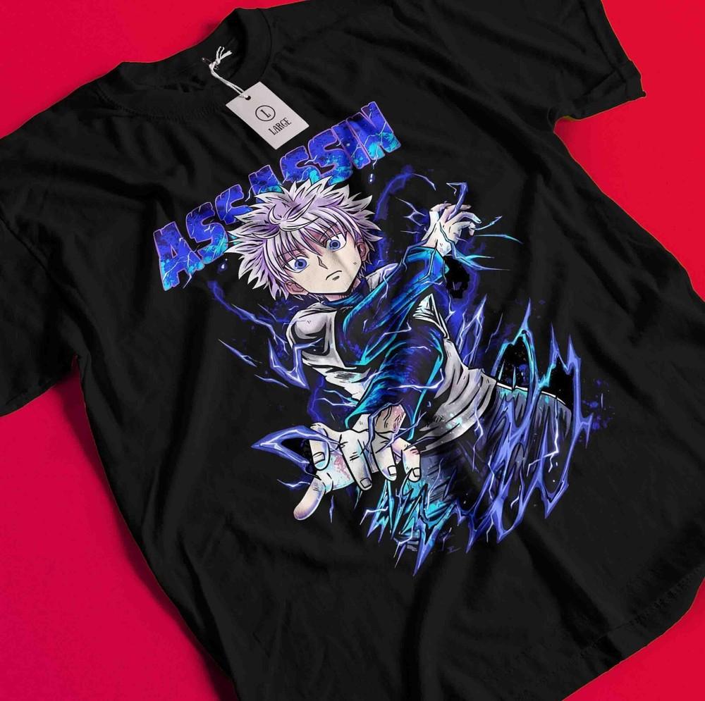 Killua Tshirt Hisoka Shirt Hunter X Hunter Manga Strip HXH Tee Anime Gon T-Shirt BB636