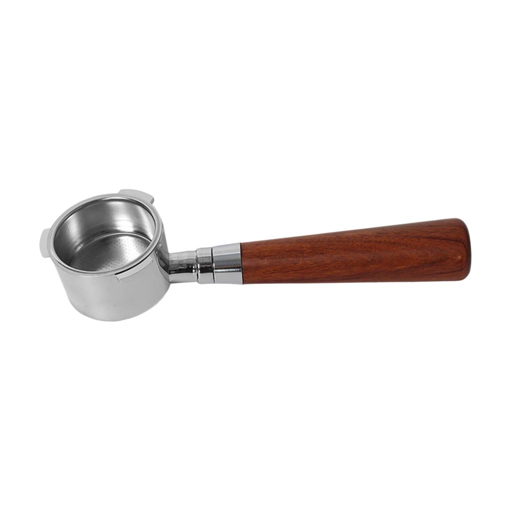 Alloy and Wood Handle Naked Portafilter Reliable 51mm Bottomless Portafilter Coffee Brewing Tools for Consistent Crema