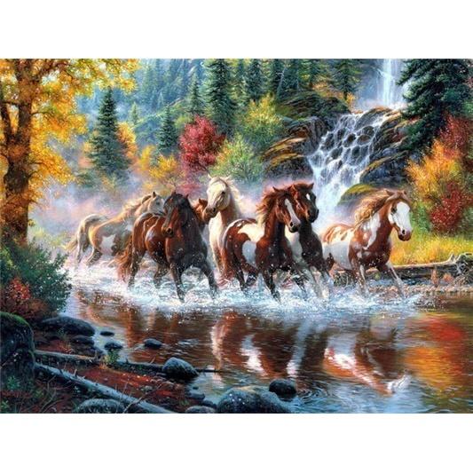 5D Full Drill Diamond Art Painting Kits Horses Cross Stitch Embroidery Decor 5D Full Drill Diamond Art Painting Kits Horses Cross Stitch Embroidery Decor