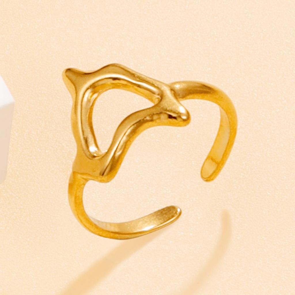 Irregular Heart Open Stainless Steel Ring - Sweet Fairy Style Fashion Jewelry