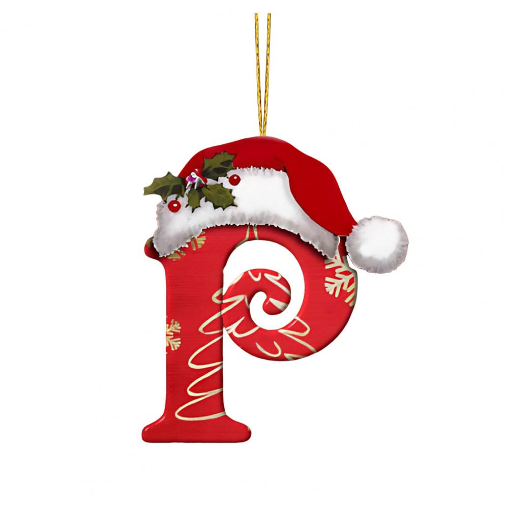 Christmas Tree Letter Decorations Ornaments Set with Santa for Home Holiday