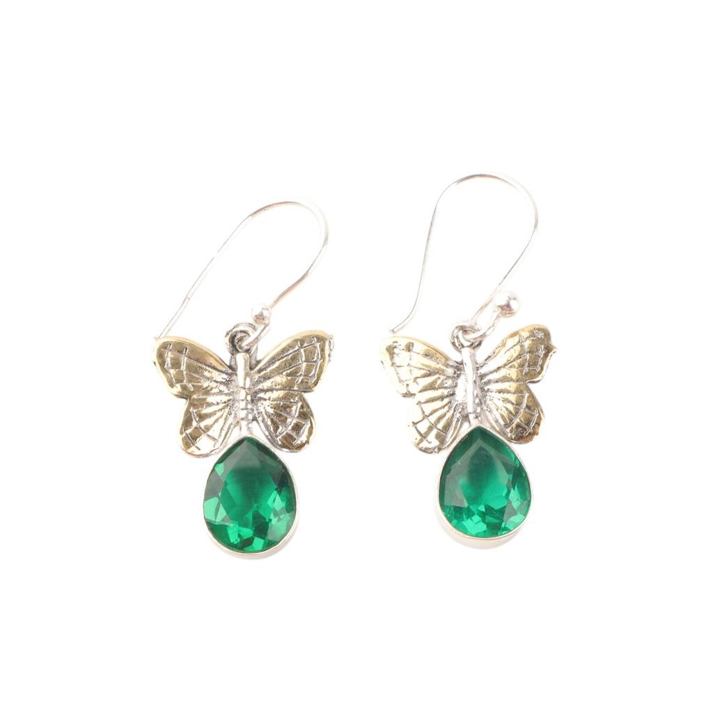 Chrome Diopside Gemstone 925 Sterling Silver Handmade Jewelry Drop Earrings 1.3" EE-155-5