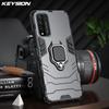 KEYSION Shockproof Case For Honor 10X Lite 9X Lite Ring Stand Phone Back Cover for Huawei P Smart 2021 Y7A Y9A Y8S 2020