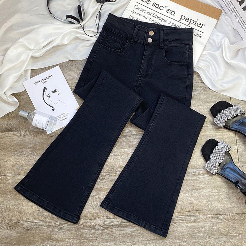 

Women s Black Micro-Flare Jeans, Slimming & Elastic, Versatile Bootcut Pants for Spring/Autumn 2026 31