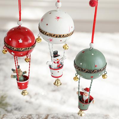 Encantador Adorno Navideño de Hierro - Diseños de Globo Aerostático, Árbol, Alce y Muñeco de Nieve | Perfecto para Decoración Navideña del Hogar