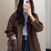 2025 Maillard Retro Braun Damenjacke – Frühling/Herbst Koreanischer Stil Petite Kurzer Mantel