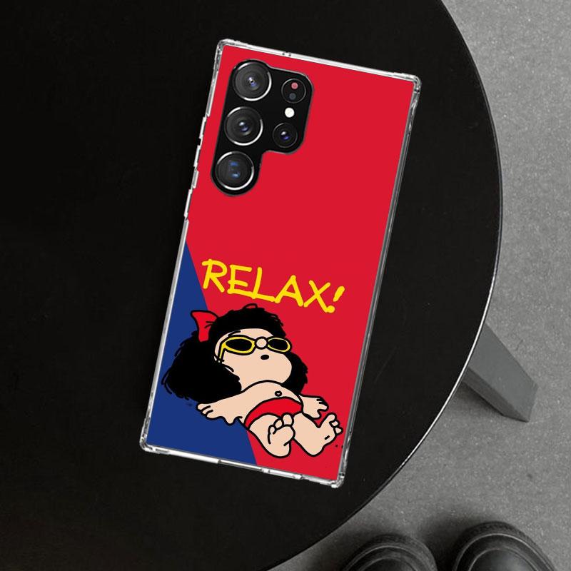 Cartoon Cute Mafalda Phone Case Cover for Samsung Galaxy S26 S25 Edge S24 S23 Ultra S22 Plus S21 FE S20 + Art Customized Fundas