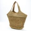New shoulder hollow straw bag women's leisure handheld straw bag handwoven bag seaside vacation beach bag