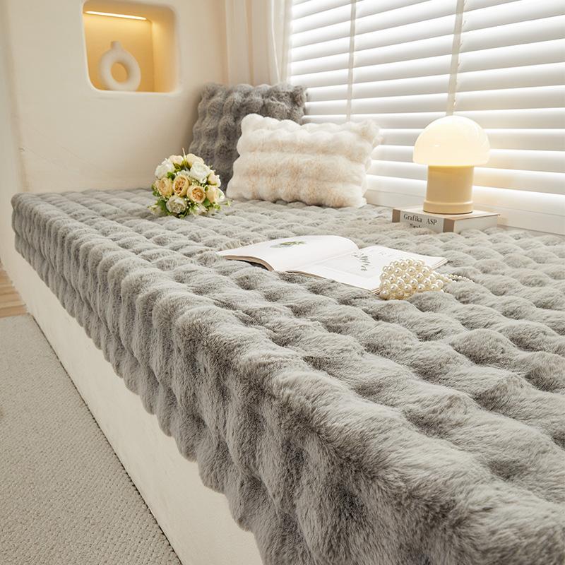 Premium Winter Plush Bay Window Cushion Thick Fluffy Mat for Tatami Balcony Home Decor Comfortable Soft Cover