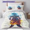 Ropa de cama con estampado de Son Goku, Juego de colcha, Funda de colcha, Funda de almohada, Regalo de cumpleaños para el hogar (1 * funda nórdica + 2 * fundas de almohada, sin núcleo)