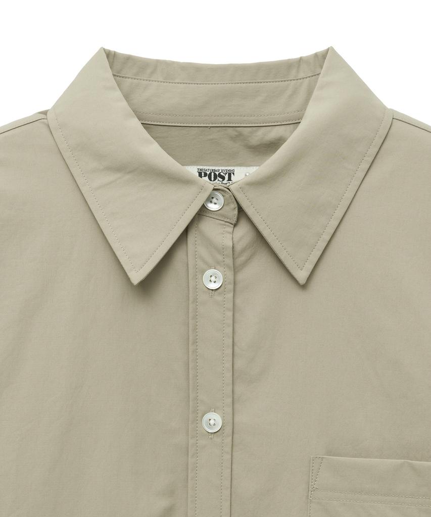 THE SATURDAY EVENING POST Basic Crop Shirts_Beige