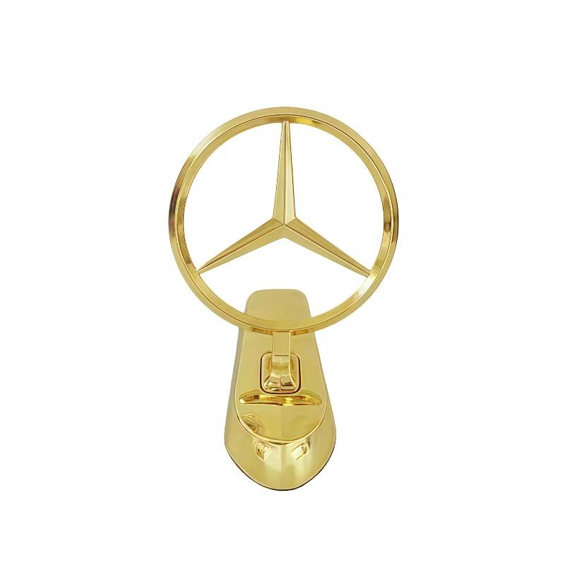 Emblem Badge Car Hood Front Chrome Logo Luxurious Plated For Mercedes Benz Hood with Wing C200 R300 E260 S450 S350