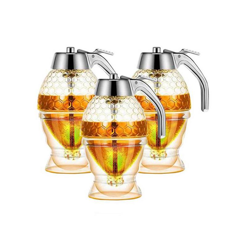 Crystal Diamond Honey Squeeze Bottle Honey Seasoning Bottle Press Type Jam Salad Packing Plastic Bottle Syrup Funnel Pot