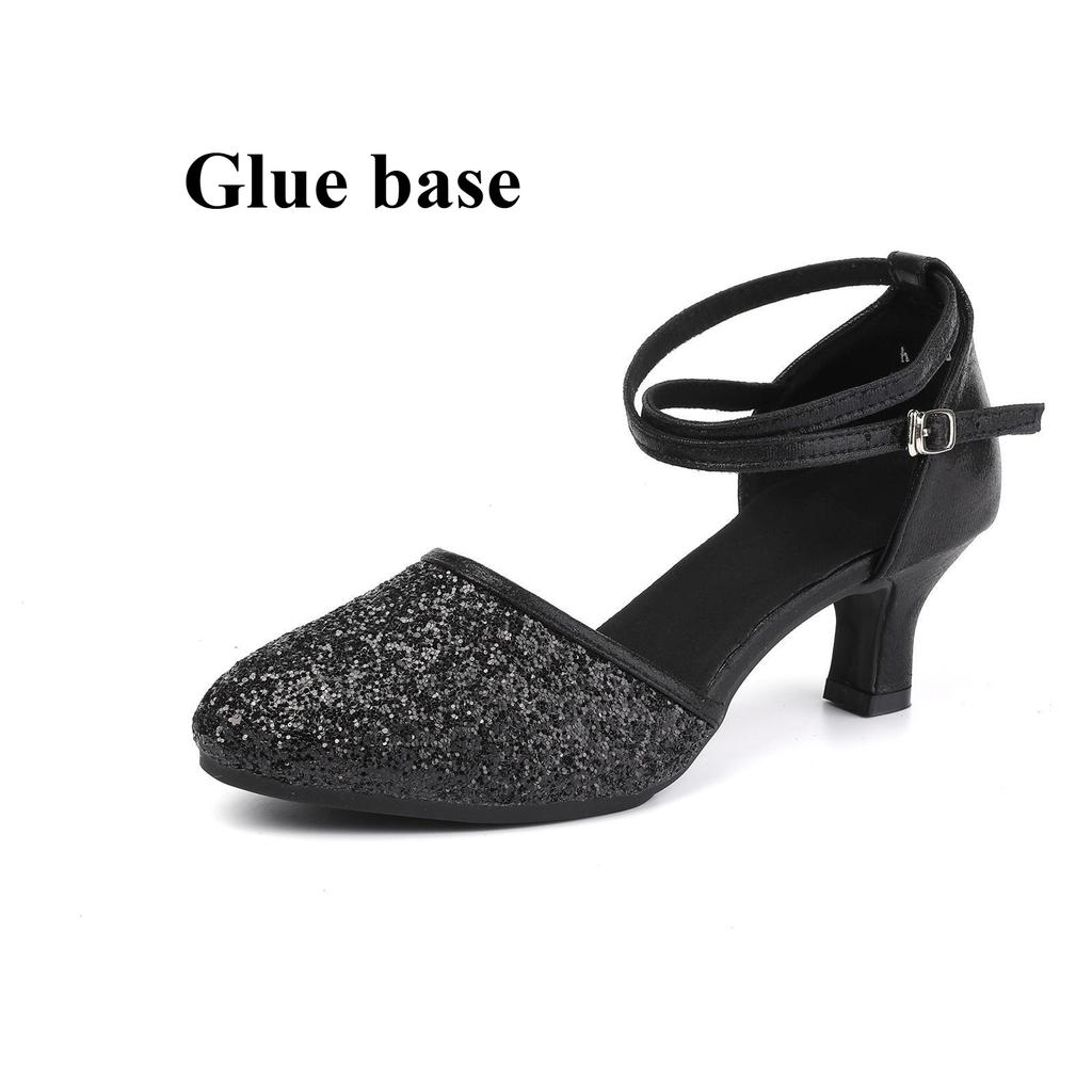 Women's Adult Dancing Shoes Medium Heeled Spring and Summer High Heeled Non-Wearable Comfortable Cotillion Shoes