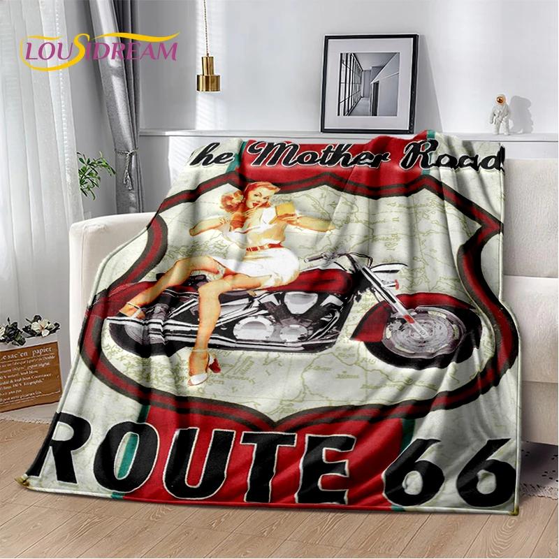 Retro Amerika Historische Route 66,Mother Road,mãe Estrada Deken,Zachte Worpdeken voor Thuis Slaapkamer Bed Sofa Picknick Kind Cadeau