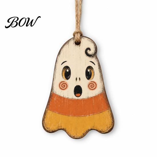 Mummy And Owl Hanging Ornaments Halloween Wooden Decor, Ghost Black Cat Pumpkin Ornament, Rustic Vintage Decorative Pendants Wall Decor Gift Tags for