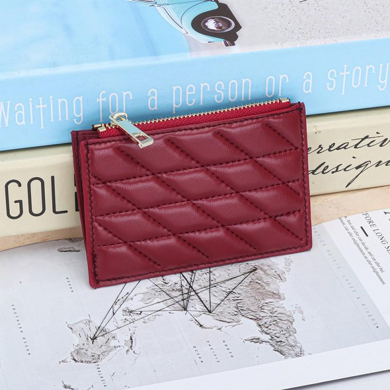 Leather Women's Mini Change Purse Multi-card ID Card Storage Bag Sheepskin Embroidery Driver's License Holder