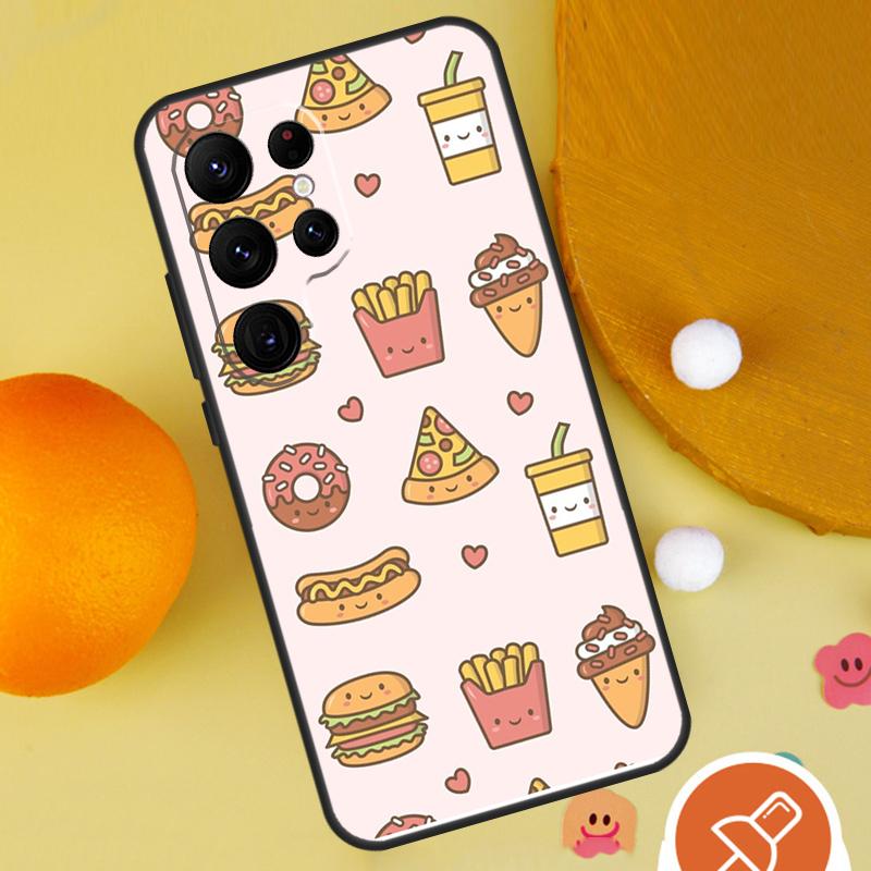 French Fries Burger Pizza Phone Case For Samsung Galaxy S25 Ultra S24 S23 S22 S21 Ultra S9 S10 Plus S20 FE Funda Cover