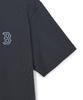 Emelbi Vintage Denim-Like Monogram Big Lux Oversized Short Sleeve T-Shirt Bos (D.Grey)