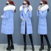 Winter Down Jacket Korean Style Waist Slim Mid-length Padded Jacket Thickened Large Fur Collar Women's Down Jacket