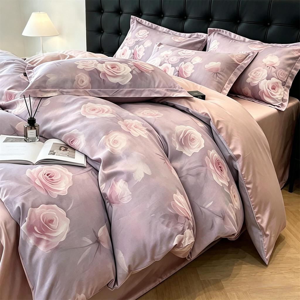 60 Piece High-End Cotton High Count Cloud Satin Printed Four Piece Set