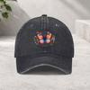 Colorful Butterfly Floral Baseball Cap Washed Denim Adjustable Street HipHop Hat