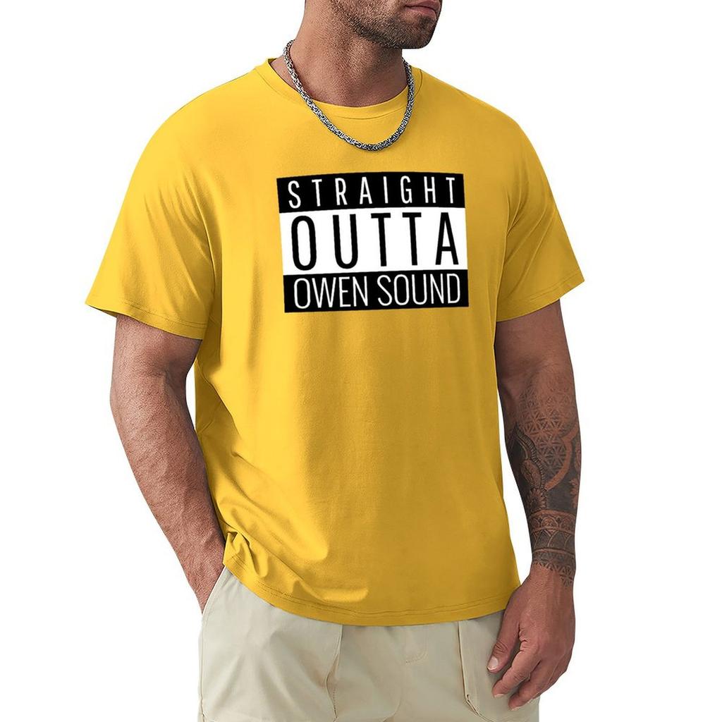 Straight Outta Owen Sound T-Shirt Plus Sizes Oversized T Shirt Kawaii Clothes Mens Graphic T-Shirts Pack