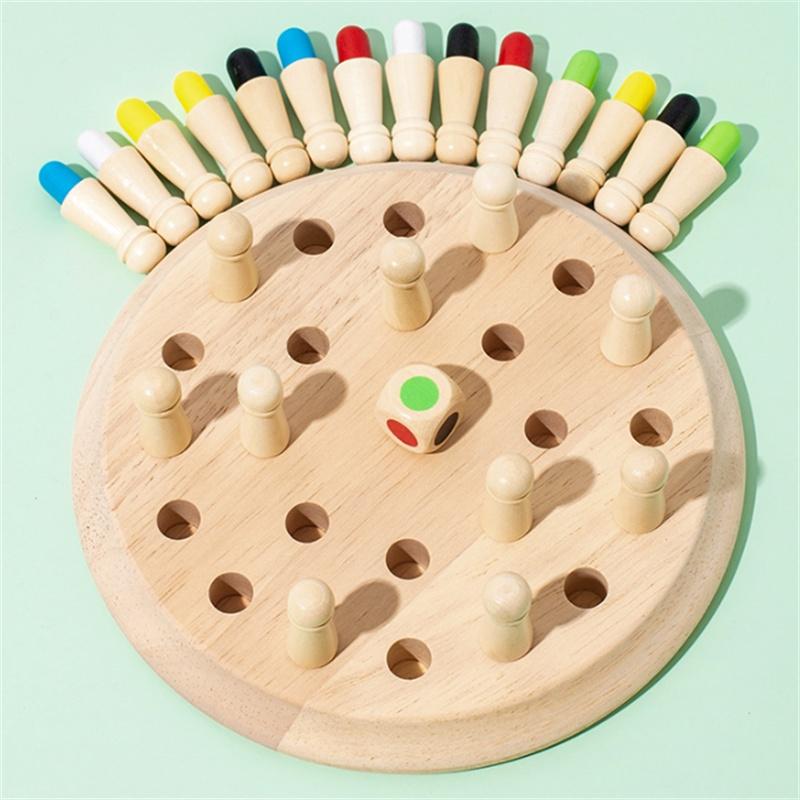 Premium Wooden Tabletop Color Memory Chess Game Interactive Parent-child Toy For Concentration And Logical Thinking Educational Puzzle Toy For Babies