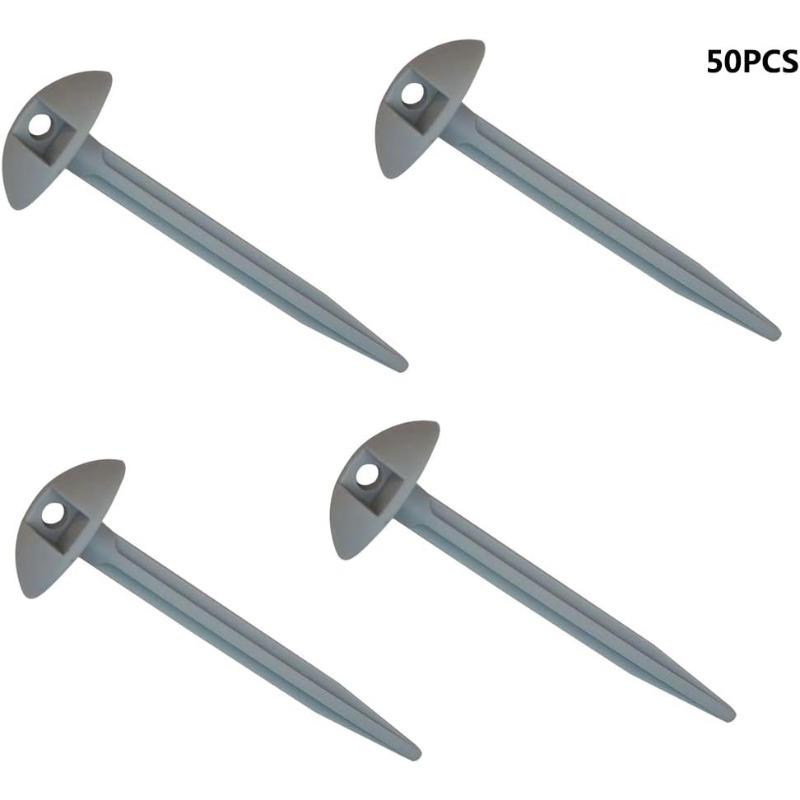 

50pcs Plastic Tent Pegs Mushroom Domed Carpet Pegs Grey Garden Nails Hot Sale 95mm Tent