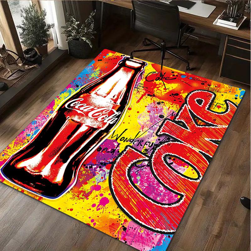Coca Cola Print Rug - Home Decoration Carpet For Living Room Bedroom Flooring Computer Chair Area Rug
