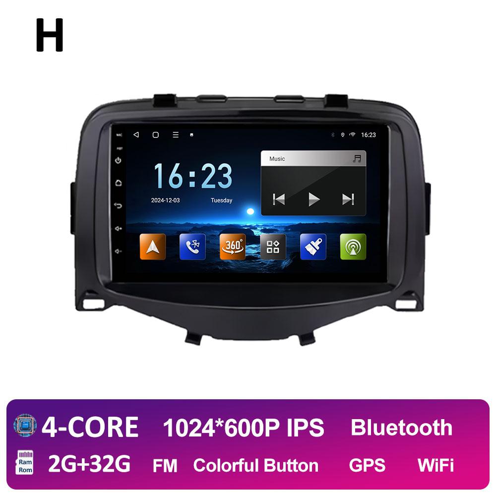

7-дюймовый Android 14 для Toyota Aygo Peugeot 108 Citroen C1 2016 2017 2018 2019 2020 DSP стерео беспроводной Carplay Bluetooth No 2 din