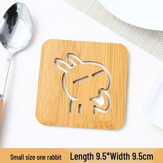 Cartoon Wooden Coaster - Heat-Resistant, Anti-Slip Pad for Kitchen and Table Use