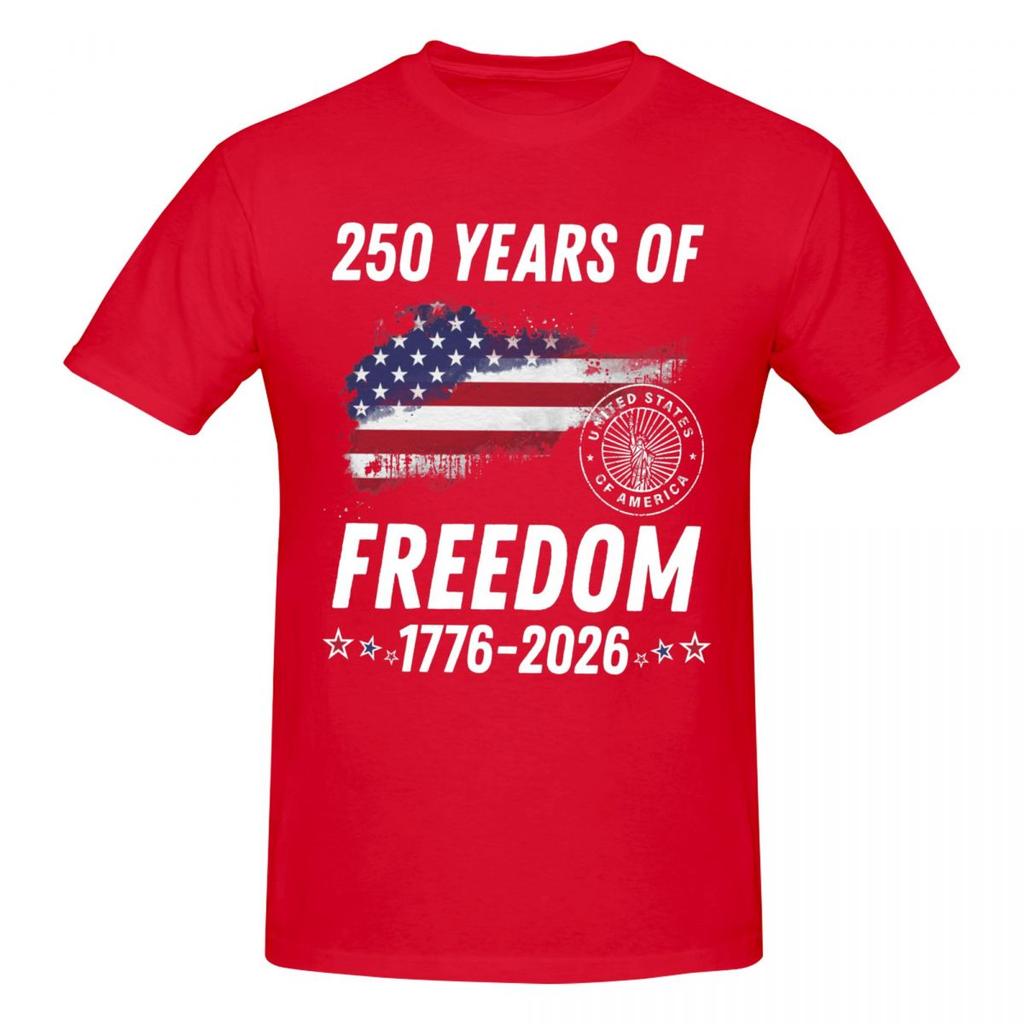 Unisex American 250 Anniversary USA Trending T Shirt Vintage Oversized Cotton Crewneck Custom Sleeve Unisex T Shirt