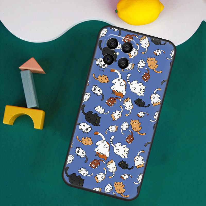Cute Cat Pattern Kitten Case For Honor 200 Pro 50 70 90 X9a X8a X8 X9 X8b X9c X9b Honor Magic 7 Lite 5 6 Pro Cover