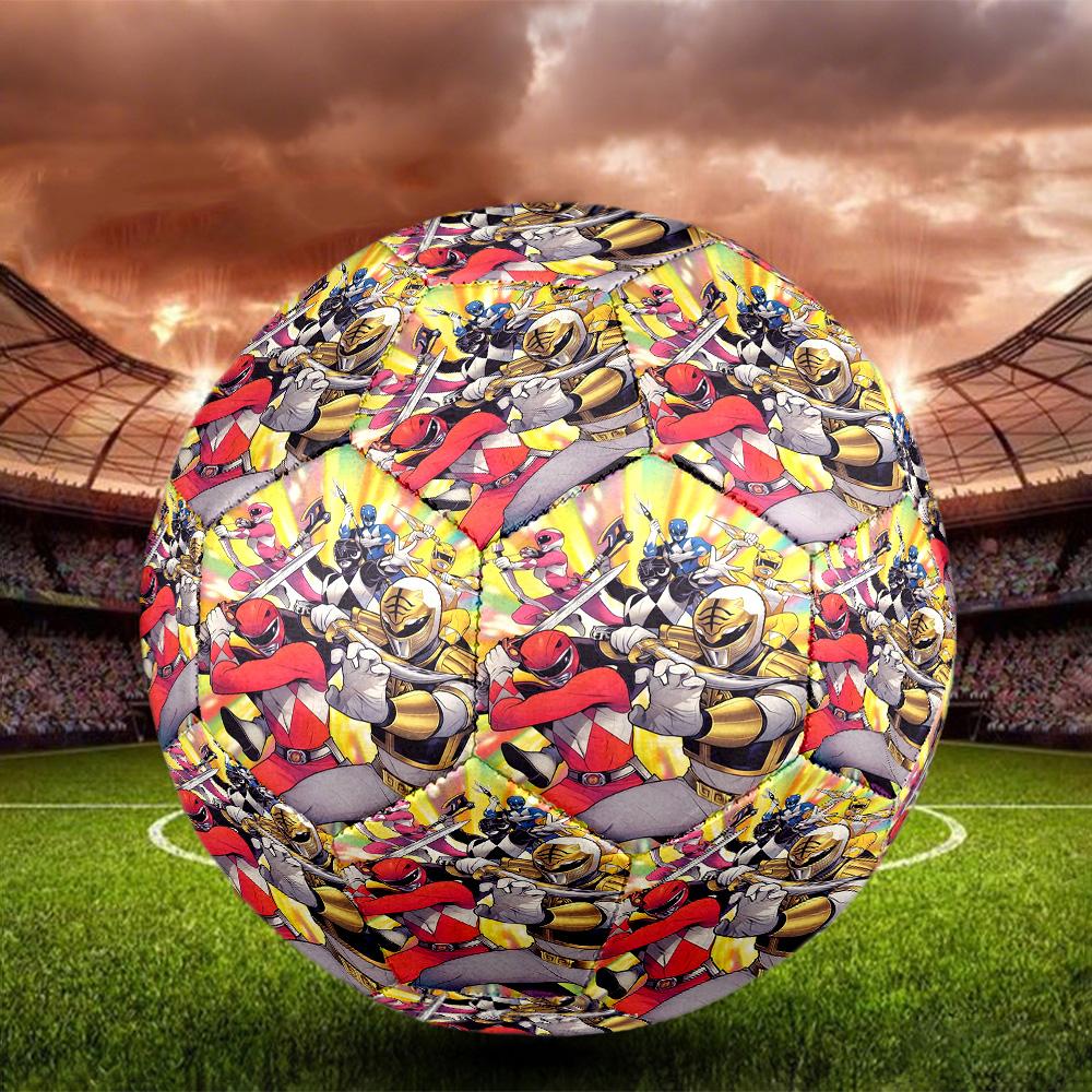 Mighty Morphin Power Rangers Print Size 5 Soccer Ball, Standard Match Football for Sports Game and Team Practice, Ideal Gift for Soccer Fans