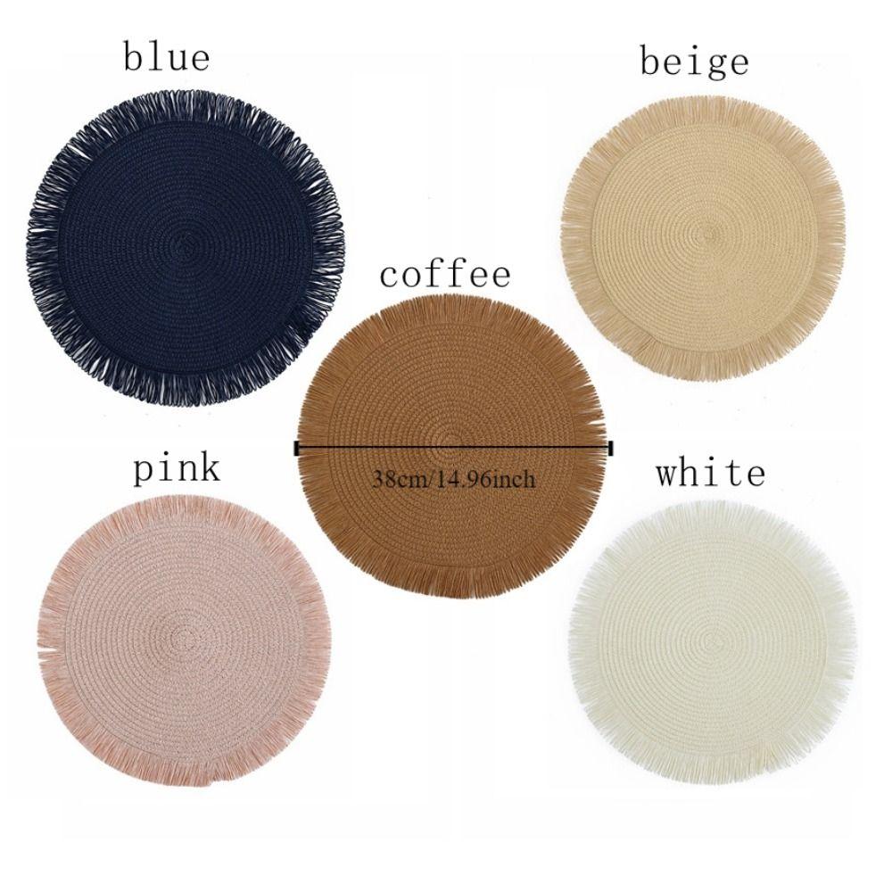 Paper Heat Resistant Place Mat Round Bowl Mat Kitchen Accessories Braided Placemat  Home
