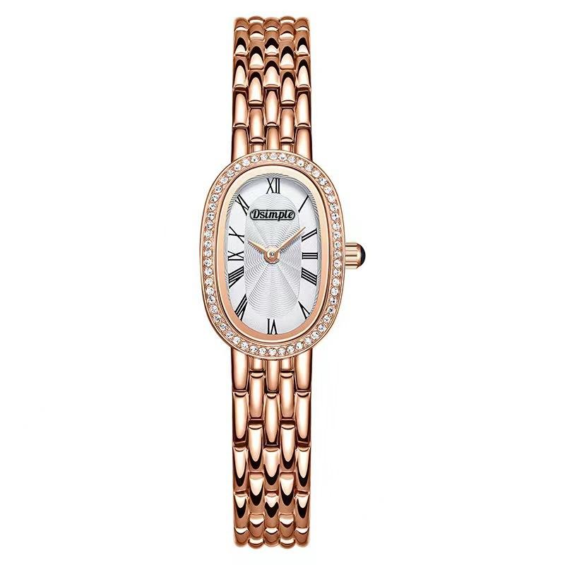 

Dsimple Luxury Fashion Diamond-Encrusted Ladies Watch Temperament Ladies Stainless Steel Quartz Watch Steel Belt Women S Watch