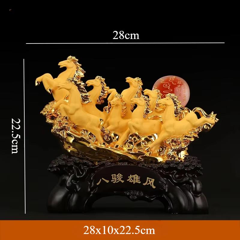 Chinese Style Horse Shape Artwork Lucky Horse Resin Home Decoration Ornaments Desk Study Crafts Home Decorations Gifts
