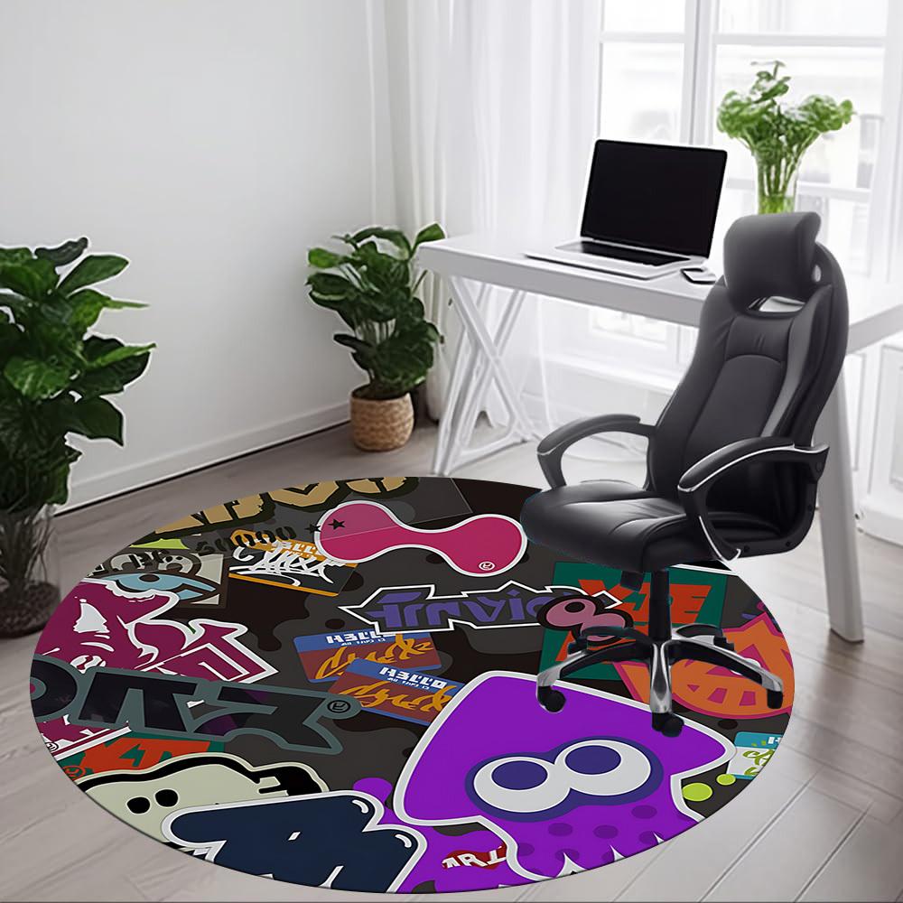 1 sztuka Splatoon? Okrągły dywanik do biura, sypialni, salonu, wystrój domu, dekoracja pokoju, Offic a1016196