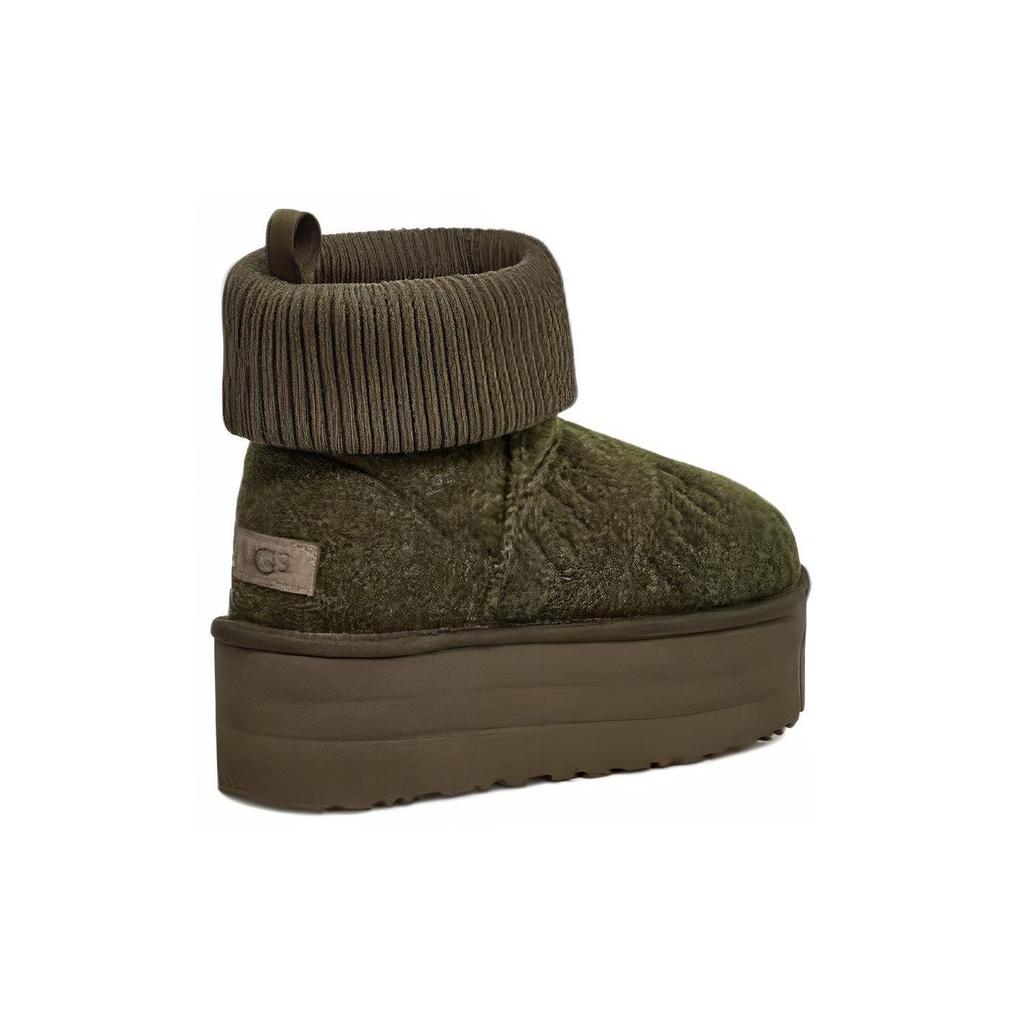 UGG  Classic Mini Platform Felted Boot Forest Night Women Sneakers Green 1144047-FRSN