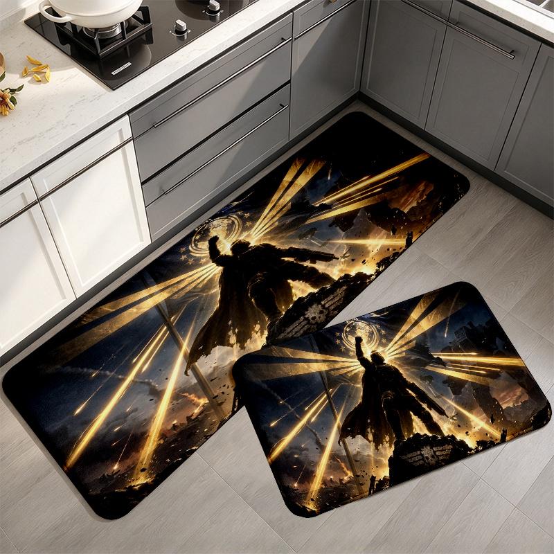 Helldivers Flannel Kitchen Mat Christmas Soft Area Rug Non Slip Floor Carpet Home Decoration