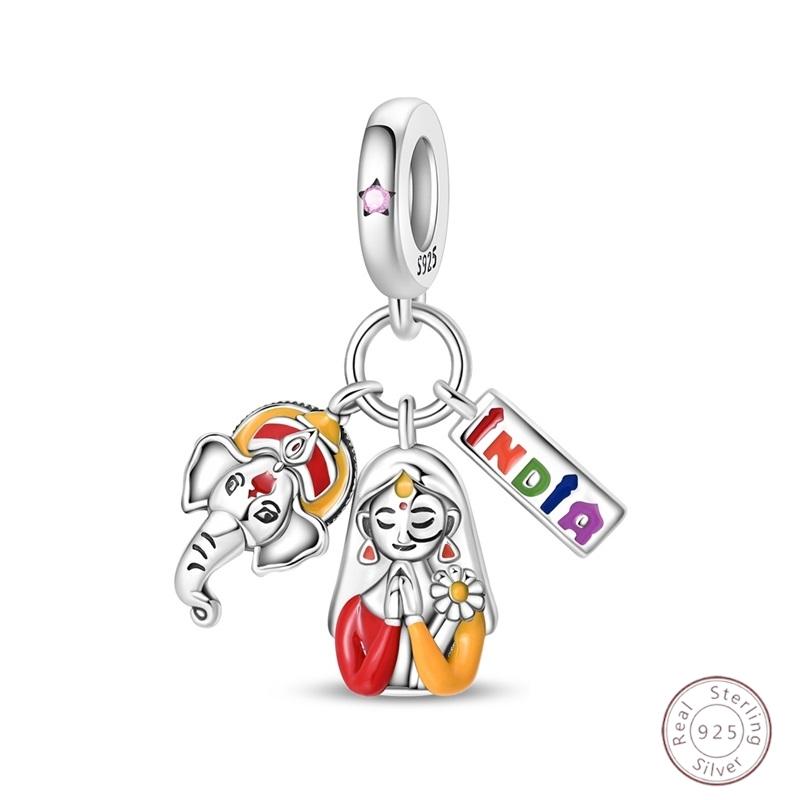 Ice&Snow Charms Copper Xmas Snowman Penguin Elk Rabbit Polar Bears Fit Original Bracelet Pendant Women Jewelry Acc