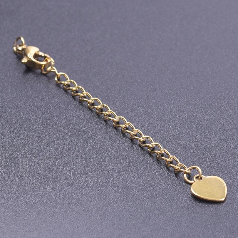 High Quality Waterproof Heart Rectangle Stainless Steel Extention/Tail Chain DIY Jewelry Making Supplies Metal Handmade Necklace