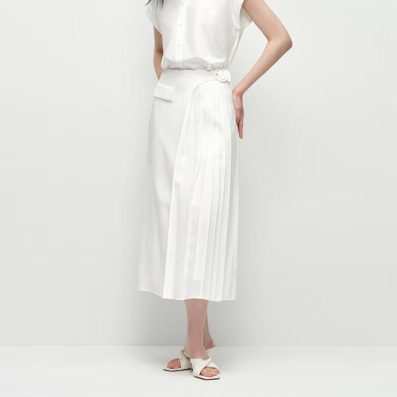 OVVOVV Женская плиссированная юбка миди из ацетатного смесового материала Весна-Лето S