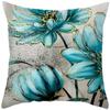 Blue Flower and Bird Print Decorative Pillowcase Living Room Office Ornaments Home Pillowcase