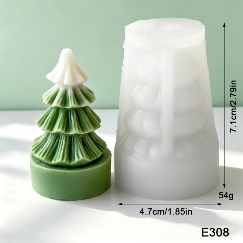 DIY Mini-Weihnachtsbaum Silikonform Antihaft für Epoxidharz Aroma-Kerze Gips Haus Weihnachtsdekoration Herstellungszubehör